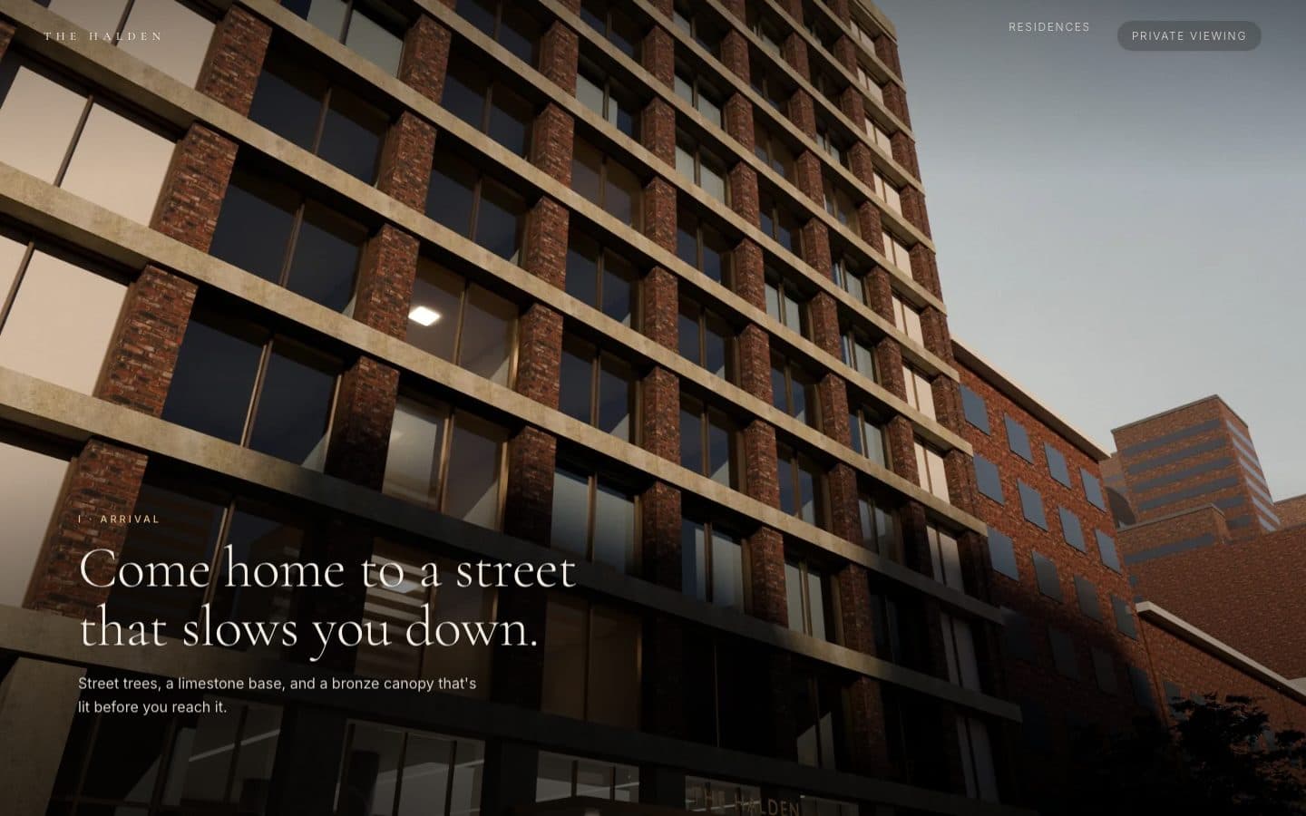 the-halden.vercel.app: every frame is a path-traced render.