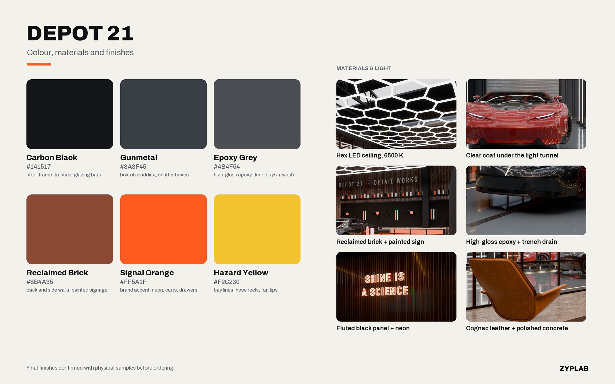 Colour and materials board