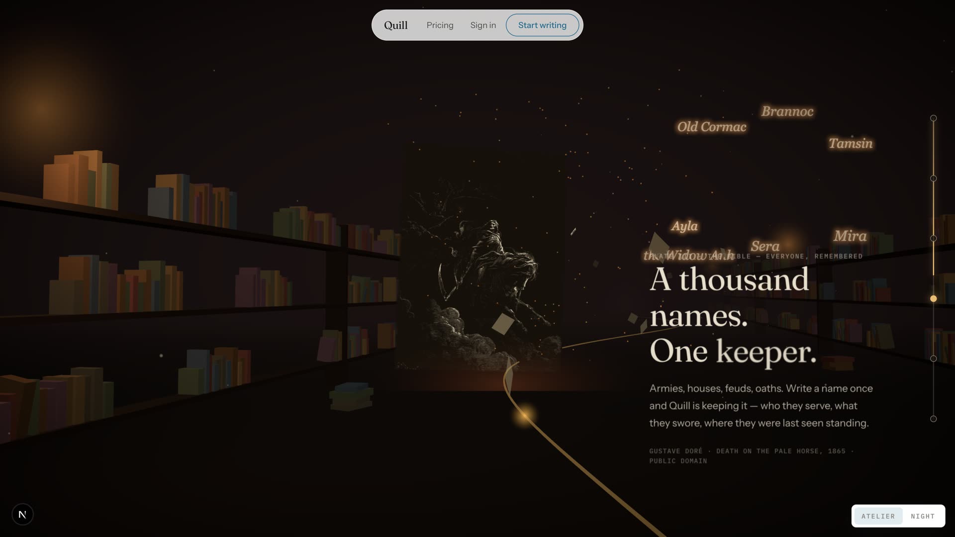 AI writing product: 3D product website